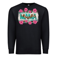 Black mama leopard with turquoise background Premium Sweatshirt - texasbilliewilder