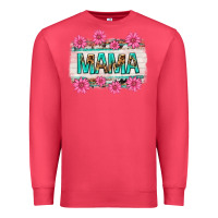 Cardinal mama leopard with turquoise background Premium Sweatshirt - texasbilliewilder