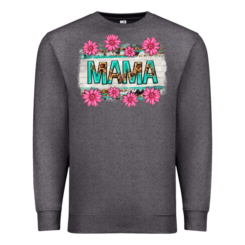 Mama Leopard With Turquoise Background Premium Sweatshirt by texasbilliewilder | Teevron