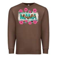 Chestnut mama leopard with turquoise background Premium Sweatshirt - texasbilliewilder