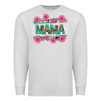 Dove Grey mama leopard with turquoise background Premium Sweatshirt - texasbilliewilder