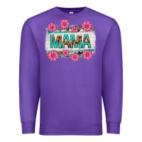 Purple mama leopard with turquoise background Premium Sweatshirt - texasbilliewilder