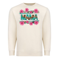 Sandshell mama leopard with turquoise background Premium Sweatshirt - texasbilliewilder