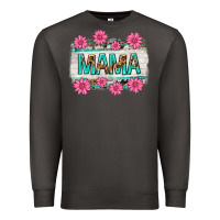 Smoke mama leopard with turquoise background Premium Sweatshirt - texasbilliewilder