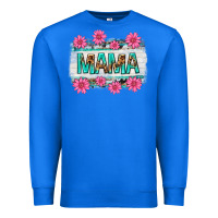 True Royal mama leopard with turquoise background Premium Sweatshirt - texasbilliewilder