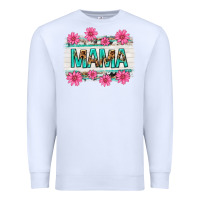 White mama leopard with turquoise background Premium Sweatshirt - texasbilliewilder