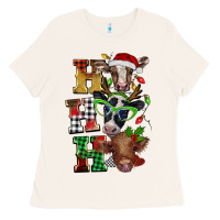 Bone Christmas ho ho ho cow Ladies Tee - BarkalooDesign