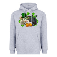 Heather Grey St. Patrick's Day Charolais And Black Angus Cows Heavyweight Hoodie - RanaPortraitStore