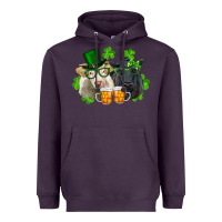 Plum St. Patrick's Day Charolais And Black Angus Cows Heavyweight Hoodie - RanaPortraitStore