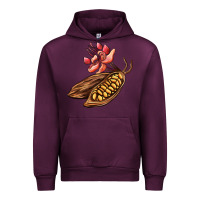 Mauve Wine cacao beans and flowers Urban Hoodie - AdoDesignShop