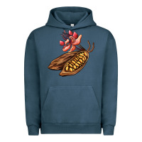 Pigment Midnight Navy cacao beans and flowers Urban Hoodie - AdoDesignShop