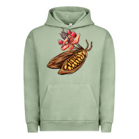 Pigment Oil Green cacao beans and flowers Urban Hoodie - AdoDesignShop