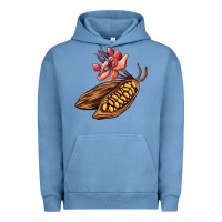 Pigment Pebble Blue cacao beans and flowers Urban Hoodie - AdoDesignShop