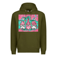Army Green valentines day gnomes Premium Hoodie - Jasminsmagicworld