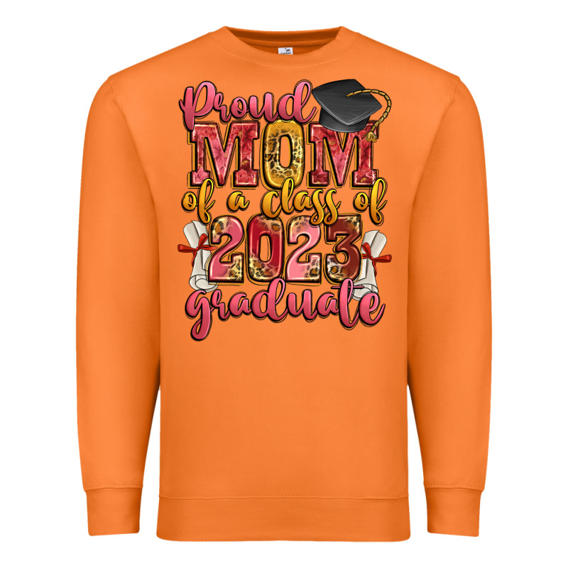 Proud Mom Of A Class Of 2023 Graduate Premium Sweatshirt by Zillion Design Studio | Teevron