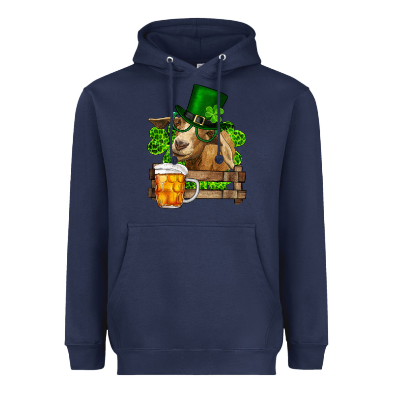 St. Patrick's Day Goat And Beer Heavyweight Hoodie by RanaPortraitStore | Teevron