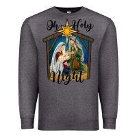 Charcoal Heather oh holy night holy family Premium Sweatshirt - RanaPortraitStore