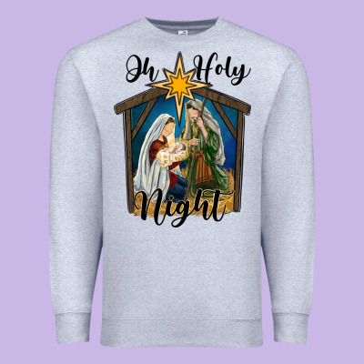 Oh Holy Night Holy Family Premium Sweatshirt Designed By Ranaportraitstore