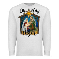 Oatmeal Heather oh holy night holy family Premium Sweatshirt - RanaPortraitStore