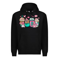 Black valentines day gnomes coffee cups Premium Hoodie - Jasminsmagicworld