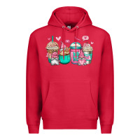 Cardinal valentines day gnomes coffee cups Premium Hoodie - Jasminsmagicworld