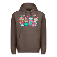 Coffee valentines day gnomes coffee cups Premium Hoodie - Jasminsmagicworld