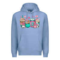 Colony Blue valentines day gnomes coffee cups Premium Hoodie - Jasminsmagicworld