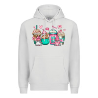 Dove Grey valentines day gnomes coffee cups Premium Hoodie - Jasminsmagicworld