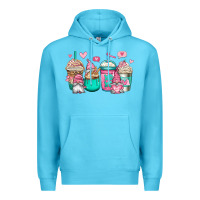Ocean Blue valentines day gnomes coffee cups Premium Hoodie - Jasminsmagicworld