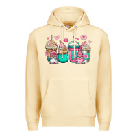 Pina Colada valentines day gnomes coffee cups Premium Hoodie - Jasminsmagicworld