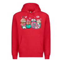 Red valentines day gnomes coffee cups Premium Hoodie - Jasminsmagicworld