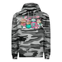 Slate Camo valentines day gnomes coffee cups Premium Hoodie - Jasminsmagicworld