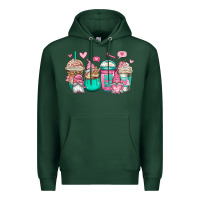 Sports Green valentines day gnomes coffee cups Premium Hoodie - Jasminsmagicworld