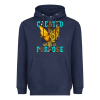 Navy created with a purpose Heavyweight Hoodie - texasbilliewilder