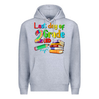Heather Grey last day of second grade Premium Hoodie - Artiststas