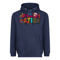 Navy proud latina Heavyweight Hoodie - Zillion Design Studio