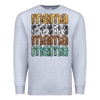 Heather Grey mama mama mama mama mothers day Premium Sweatshirt - texasbilliewilder