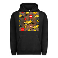 Pigment Black asphalt paver seamless pattern Urban Hoodie - BundleAndBundleShop
