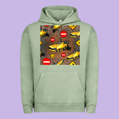 Asphalt Paver Seamless Pattern Urban Hoodie Designed By Bundleandbundleshop