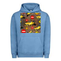 Pigment Pebble Blue asphalt paver seamless pattern Urban Hoodie - BundleAndBundleShop