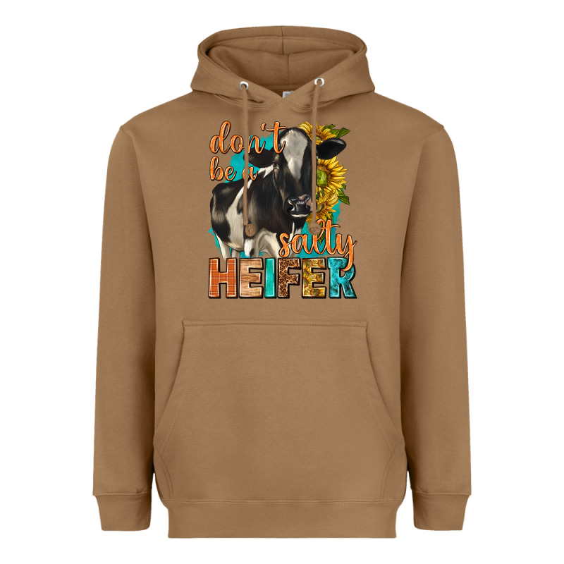 Dont Be A Salty Heifer With Sunflowers Heavyweight Hoodie by texasbilliewilder | Teevron
