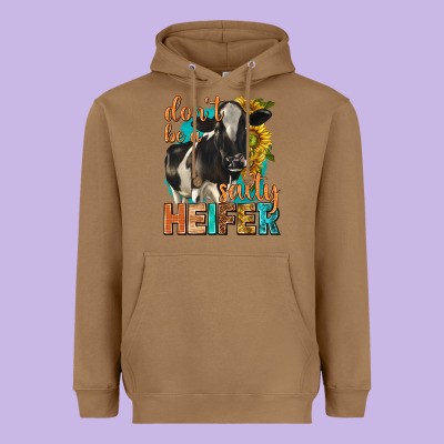Heavyweight Hoodie dont be a salty heifer with sunflowers
