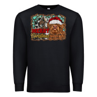 Black merry Christmas highland cow Premium Sweatshirt - RanaPortraitStore