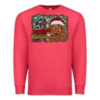 Cardinal merry Christmas highland cow Premium Sweatshirt - RanaPortraitStore