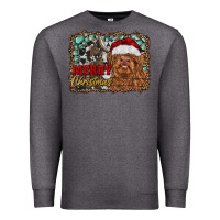 Charcoal Heather merry Christmas highland cow Premium Sweatshirt - RanaPortraitStore