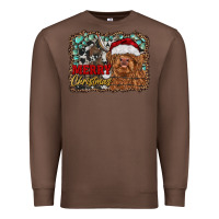 Chestnut merry Christmas highland cow Premium Sweatshirt - RanaPortraitStore