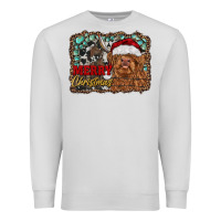 Dove Grey merry Christmas highland cow Premium Sweatshirt - RanaPortraitStore