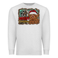 Oatmeal Heather merry Christmas highland cow Premium Sweatshirt - RanaPortraitStore