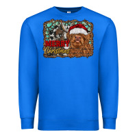 True Royal merry Christmas highland cow Premium Sweatshirt - RanaPortraitStore