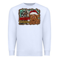 White merry Christmas highland cow Premium Sweatshirt - RanaPortraitStore